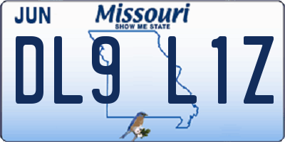 MO license plate DL9L1Z