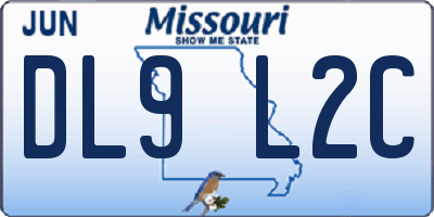 MO license plate DL9L2C