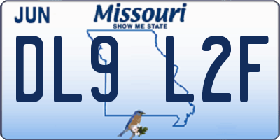 MO license plate DL9L2F