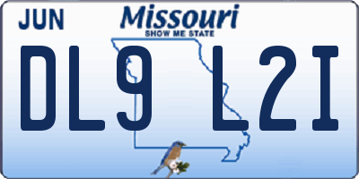 MO license plate DL9L2I