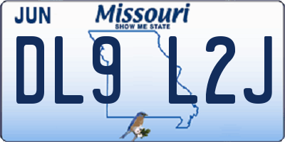 MO license plate DL9L2J