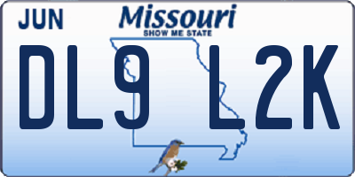 MO license plate DL9L2K