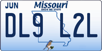 MO license plate DL9L2L