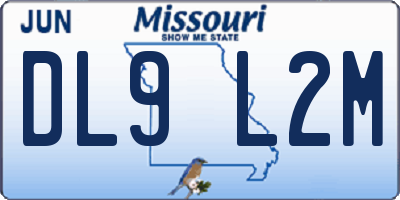 MO license plate DL9L2M