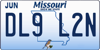 MO license plate DL9L2N