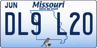 MO license plate DL9L2O
