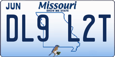 MO license plate DL9L2T