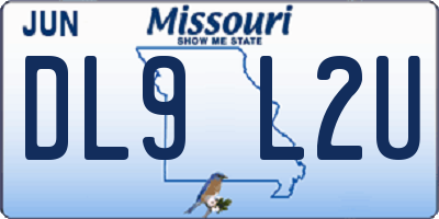 MO license plate DL9L2U