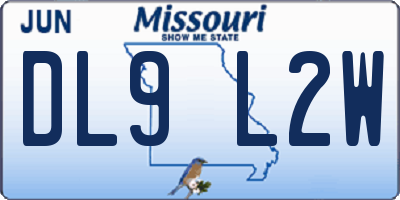 MO license plate DL9L2W