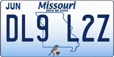 MO license plate DL9L2Z