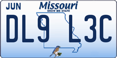MO license plate DL9L3C