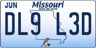 MO license plate DL9L3D