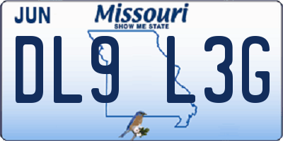 MO license plate DL9L3G