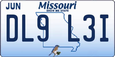 MO license plate DL9L3I