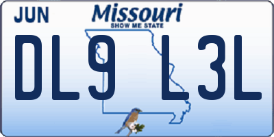 MO license plate DL9L3L