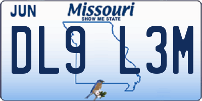 MO license plate DL9L3M