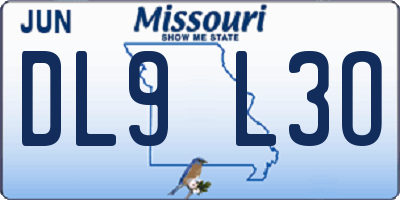 MO license plate DL9L3O