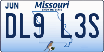 MO license plate DL9L3S