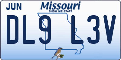 MO license plate DL9L3V