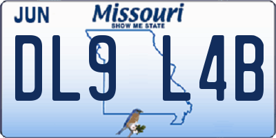 MO license plate DL9L4B