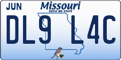 MO license plate DL9L4C