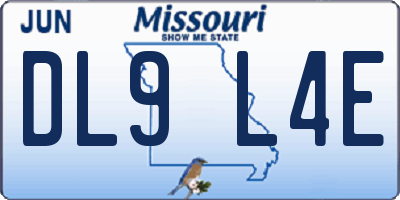 MO license plate DL9L4E
