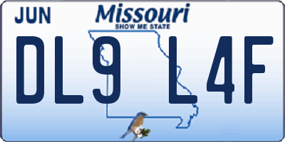 MO license plate DL9L4F