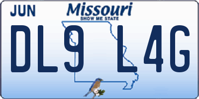 MO license plate DL9L4G