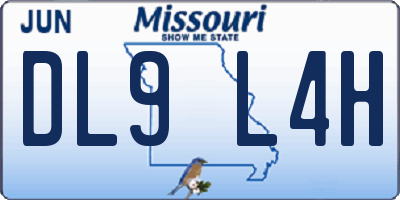 MO license plate DL9L4H