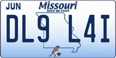 MO license plate DL9L4I