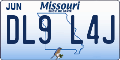 MO license plate DL9L4J