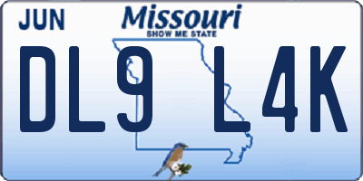 MO license plate DL9L4K