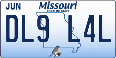 MO license plate DL9L4L