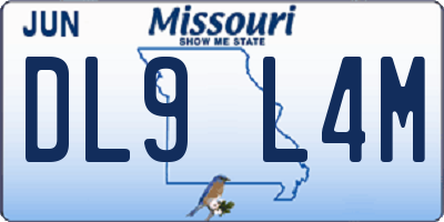 MO license plate DL9L4M