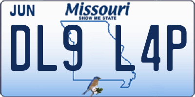 MO license plate DL9L4P