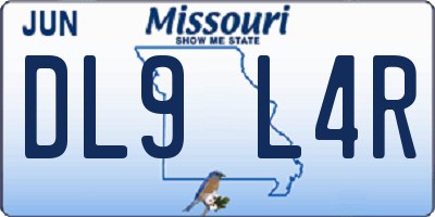 MO license plate DL9L4R