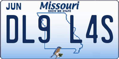 MO license plate DL9L4S
