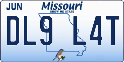 MO license plate DL9L4T
