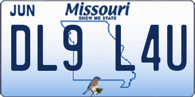 MO license plate DL9L4U