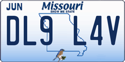 MO license plate DL9L4V