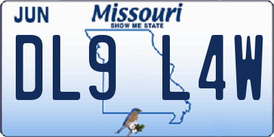 MO license plate DL9L4W