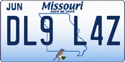 MO license plate DL9L4Z