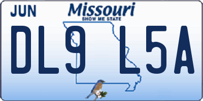 MO license plate DL9L5A