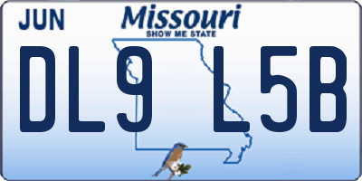 MO license plate DL9L5B