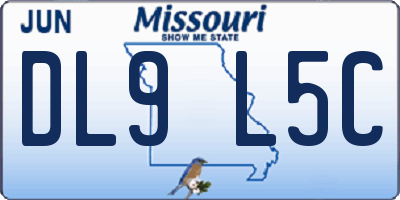 MO license plate DL9L5C
