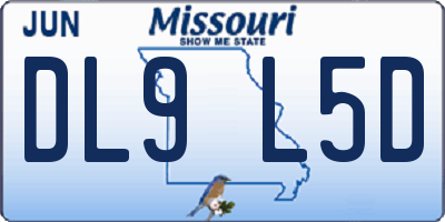 MO license plate DL9L5D