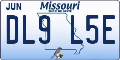 MO license plate DL9L5E