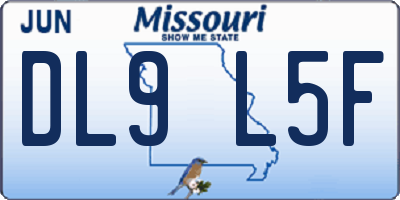 MO license plate DL9L5F