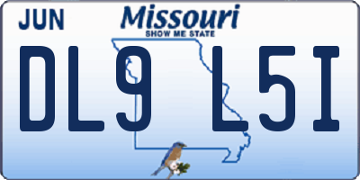 MO license plate DL9L5I