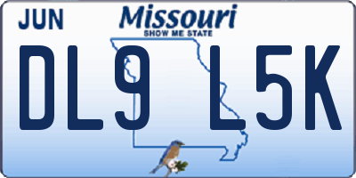 MO license plate DL9L5K